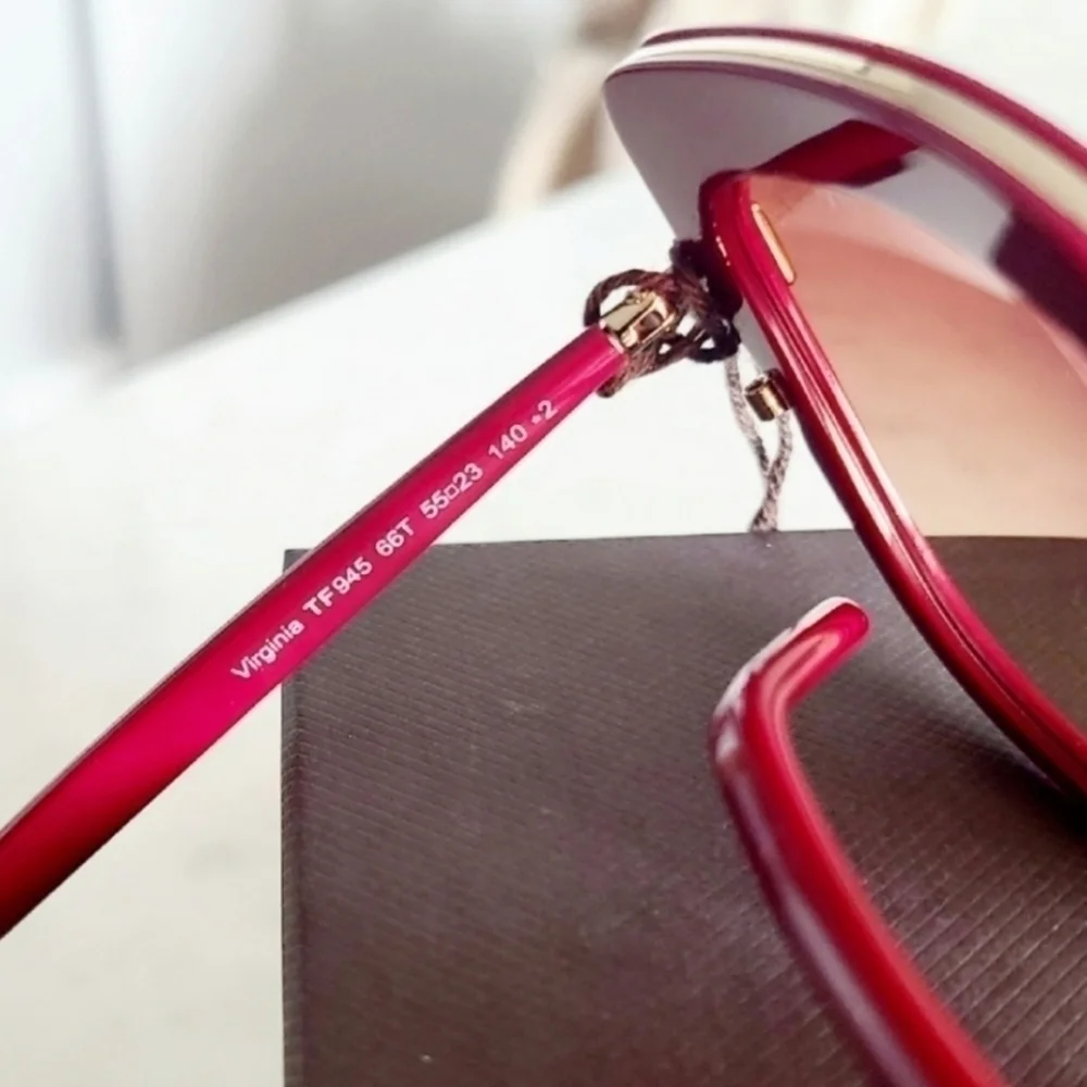 Tom Ford Virginia Sunglasses, Shiny Fuchsia & Rose Gold, NIB